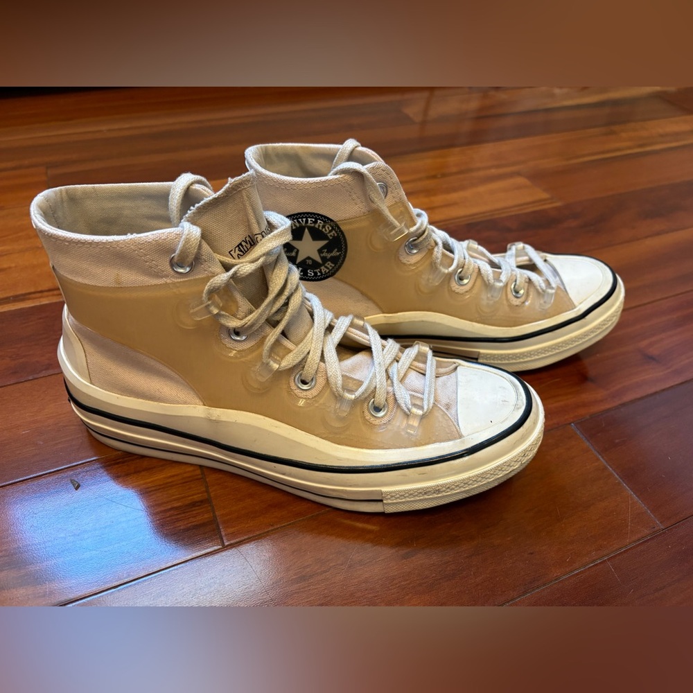 Kim Jones x Converse Chuck 70 Natural Cream Beige High Top Platform Sneakers